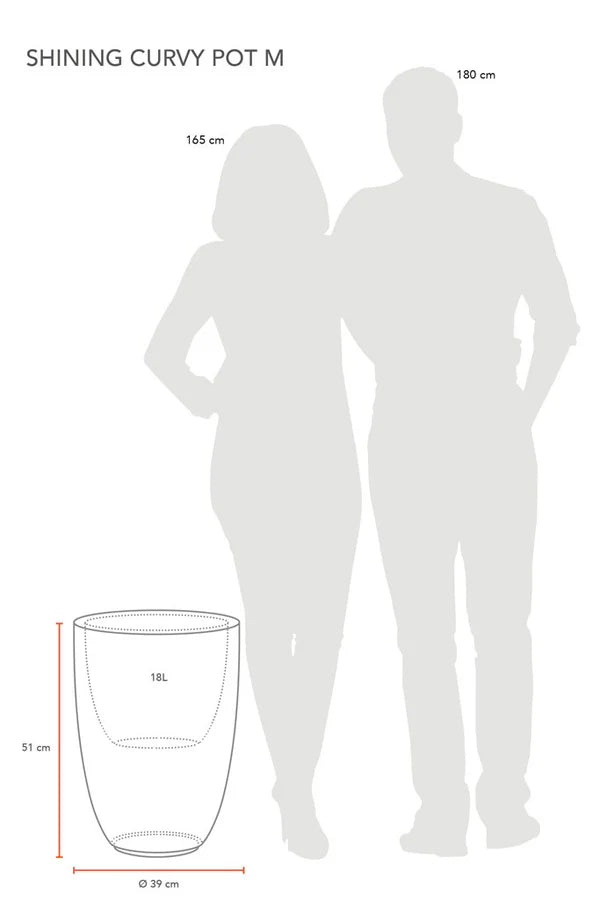 LED Blumentopf Shining Curvy Pot M