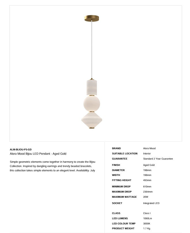 Alora Mood Bijou LED Anhänger - (ab Juli 2025 lieferbar) 3 Varianten