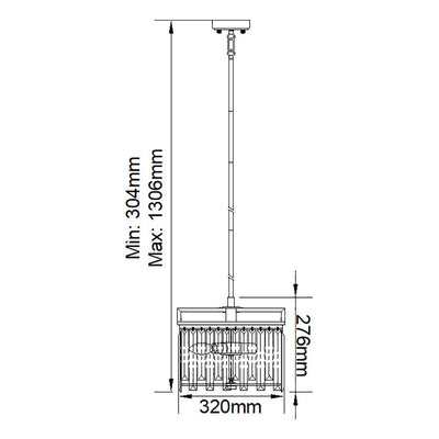 Aries 4 Light Kleiner Kronleuchter - Nickel poliert - Clicklights Shop