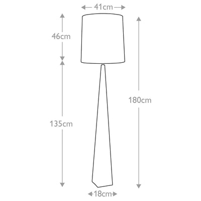 Ascent 1 Light Stehleuchte mit dunkelgrauem Schirm - Nickel poliert (Neuheit)
