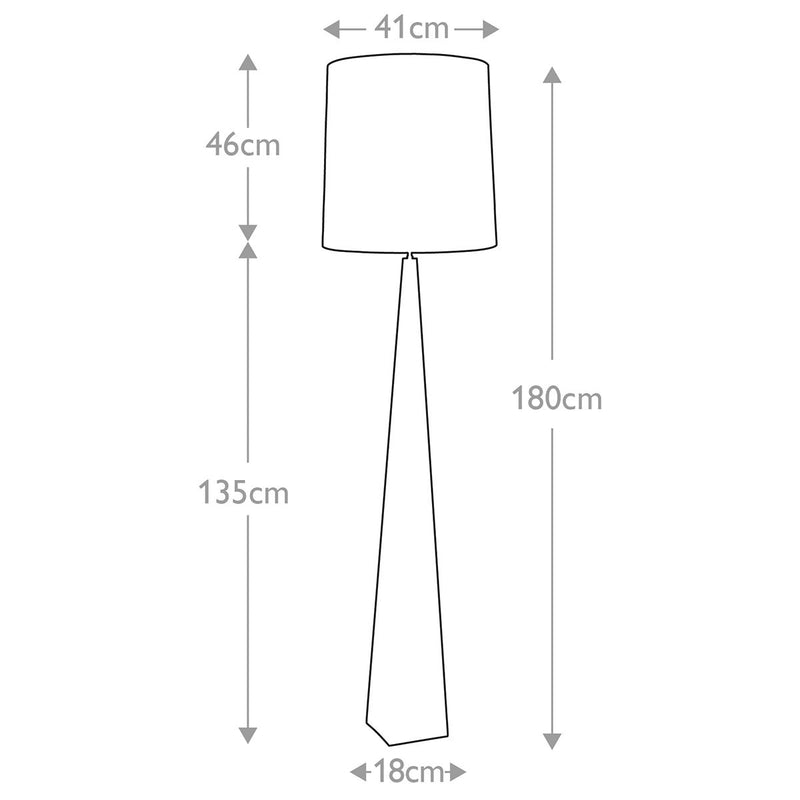 Ascent 1 Light Stehleuchte mit dunkelgrauem Schirm - Nickel poliert (Neuheit)