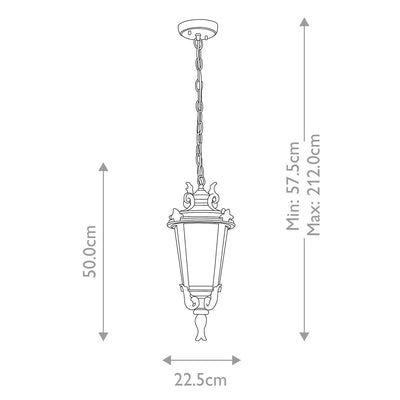 Baltimore 1 Light Medium Kette Laterne - Verwitterte Bronze - Clicklights Shop