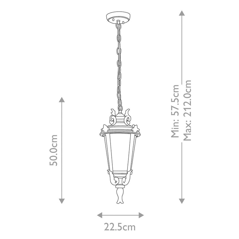 Baltimore 1 Light Medium Kette Laterne - Verwitterte Bronze - Clicklights Shop