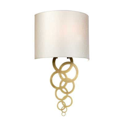Curtis Medium 1 Light Wandleuchte - Poliertes Chrom oder Messing gealtert mit elfenbeinfarbenem Schirm aus Kunstseide (Neuheit)