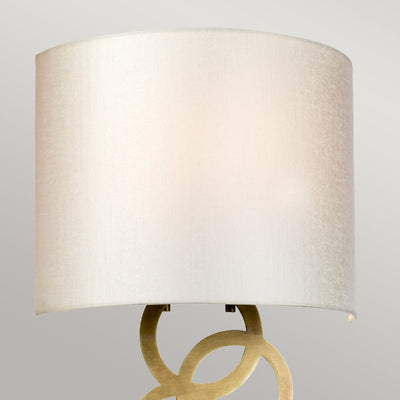 Curtis Medium 1 Light Wandleuchte - Poliertes Chrom oder Messing gealtert mit elfenbeinfarbenem Schirm aus Kunstseide (Neuheit)