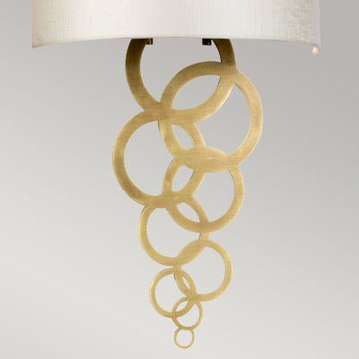 Curtis Medium 1 Light Wandleuchte - Poliertes Chrom oder Messing gealtert mit elfenbeinfarbenem Schirm aus Kunstseide (Neuheit)