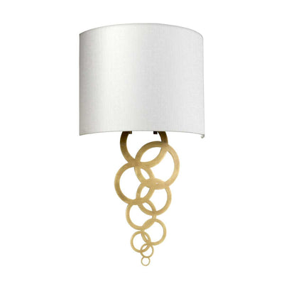 Curtis Medium 1 Light Wandleuchte - Poliertes Chrom oder Messing gealtert mit elfenbeinfarbenem Schirm aus Kunstseide (Neuheit)