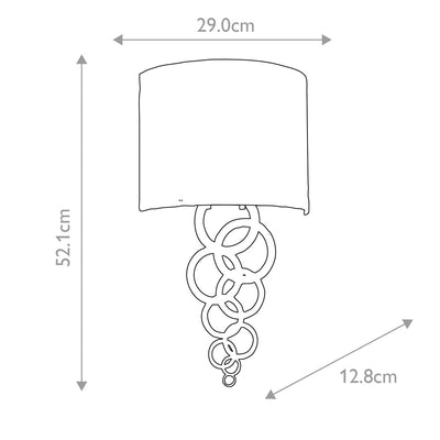 Curtis Medium 1 Light Wandleuchte - Poliertes Chrom oder Messing gealtert mit elfenbeinfarbenem Schirm aus Kunstseide (Neuheit)