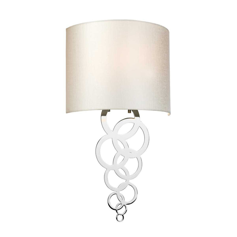 Curtis Medium 1 Light Wandleuchte - Poliertes Chrom oder Messing gealtert mit elfenbeinfarbenem Schirm aus Kunstseide (Neuheit)