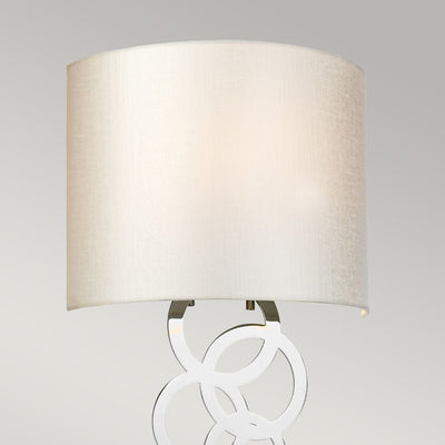 Curtis Medium 1 Light Wandleuchte - Poliertes Chrom oder Messing gealtert mit elfenbeinfarbenem Schirm aus Kunstseide (Neuheit)