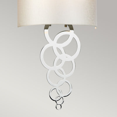 Curtis Medium 1 Light Wandleuchte - Poliertes Chrom oder Messing gealtert mit elfenbeinfarbenem Schirm aus Kunstseide (Neuheit)