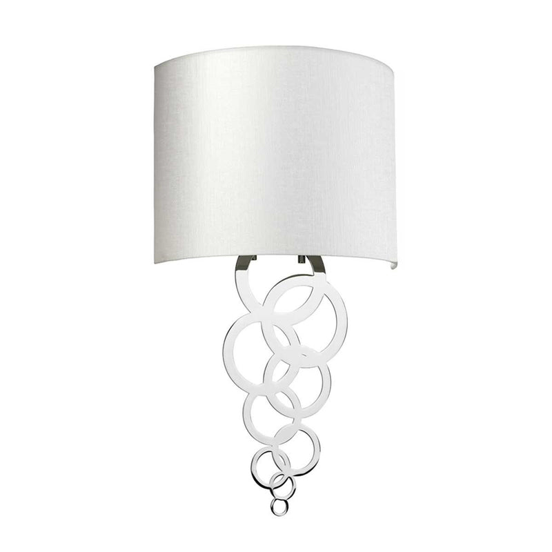 Curtis Medium 1 Light Wandleuchte - Poliertes Chrom oder Messing gealtert mit elfenbeinfarbenem Schirm aus Kunstseide (Neuheit)