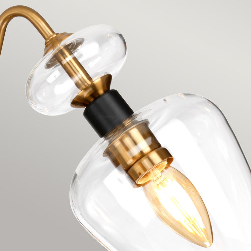 Armand 3 Light Semi-Flush - Gealtertes Messing plattiert & Anthrazitschwarz lackiert - Clicklights Shop