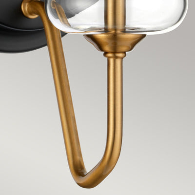 Armand 1 Light Wandleuchte - Gealtertes Messing plattiert & Anthrazitschwarz lackiert