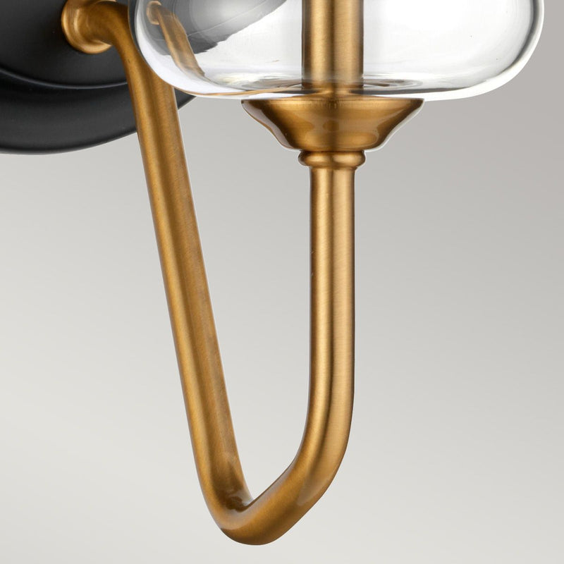 Armand 1 Light Wandleuchte - Gealtertes Messing plattiert & Anthrazitschwarz lackiert