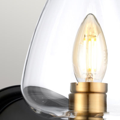 Armand 1 Light Wandleuchte - Gealtertes Messing plattiert & Anthrazitschwarz lackiert