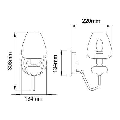 Armand 1 Light Wandleuchte - Gealtertes Messing plattiert & Anthrazitschwarz lackiert