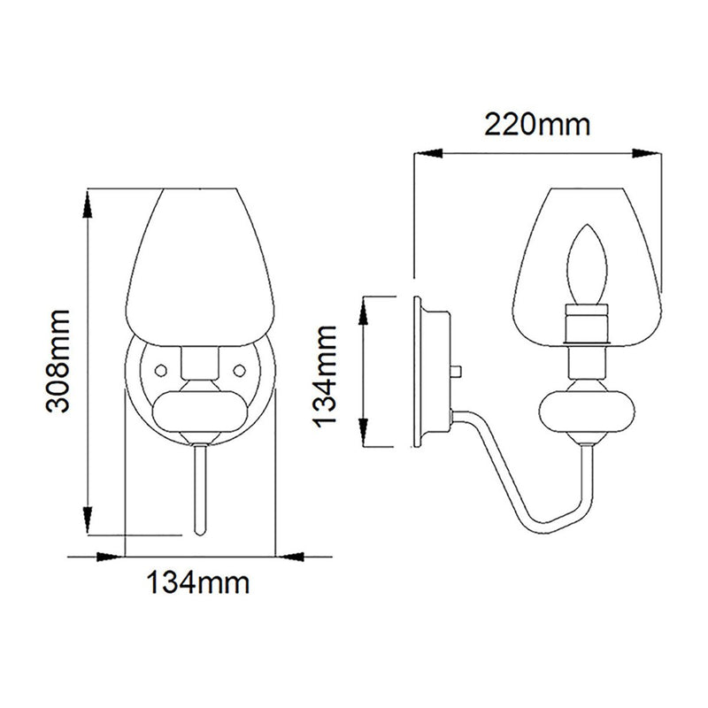 Armand 1 Light Wandleuchte - Gealtertes Messing plattiert & Anthrazitschwarz lackiert
