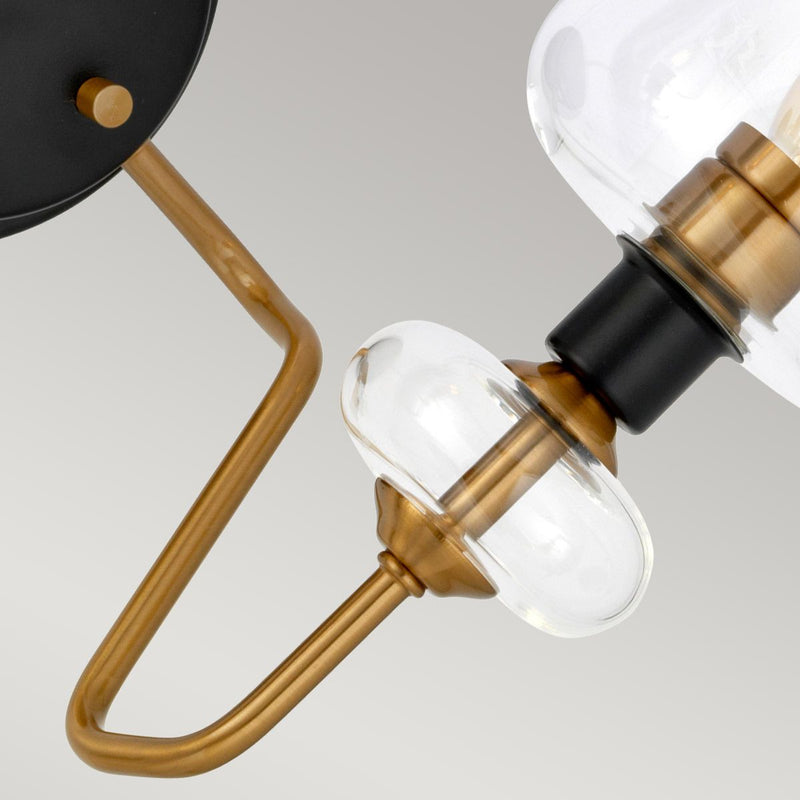 Armand 2 Light Wandleuchte - Gealtertes Messing plattiert & Anthrazitschwarz lackiert - Clicklights Shop