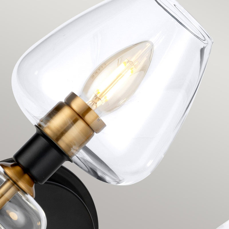 Armand 2 Light Wandleuchte - Gealtertes Messing plattiert & Anthrazitschwarz lackiert - Clicklights Shop