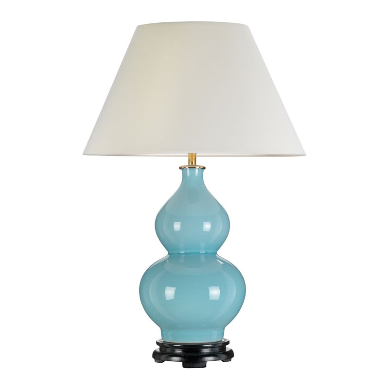 Harbin Gourd 1 Light Tischleuchte mit hohem Empire - Entenei Blau mit cremefarbenem Schirm (Neuheit)