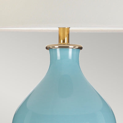 Harbin Gourd 1 Light Tischleuchte mit hohem Empire - Entenei Blau mit cremefarbenem Schirm (Neuheit)