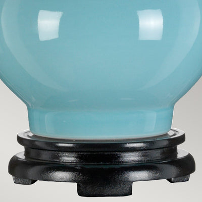 Harbin Gourd 1 Light Tischleuchte mit hohem Empire - Entenei Blau mit cremefarbenem Schirm (Neuheit)