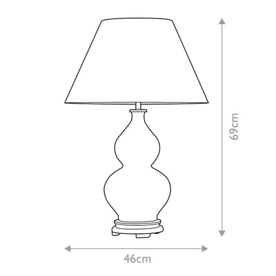 Harbin Gourd 1 Light Tischleuchte mit hohem Empire - Entenei Blau mit cremefarbenem Schirm (Neuheit)
