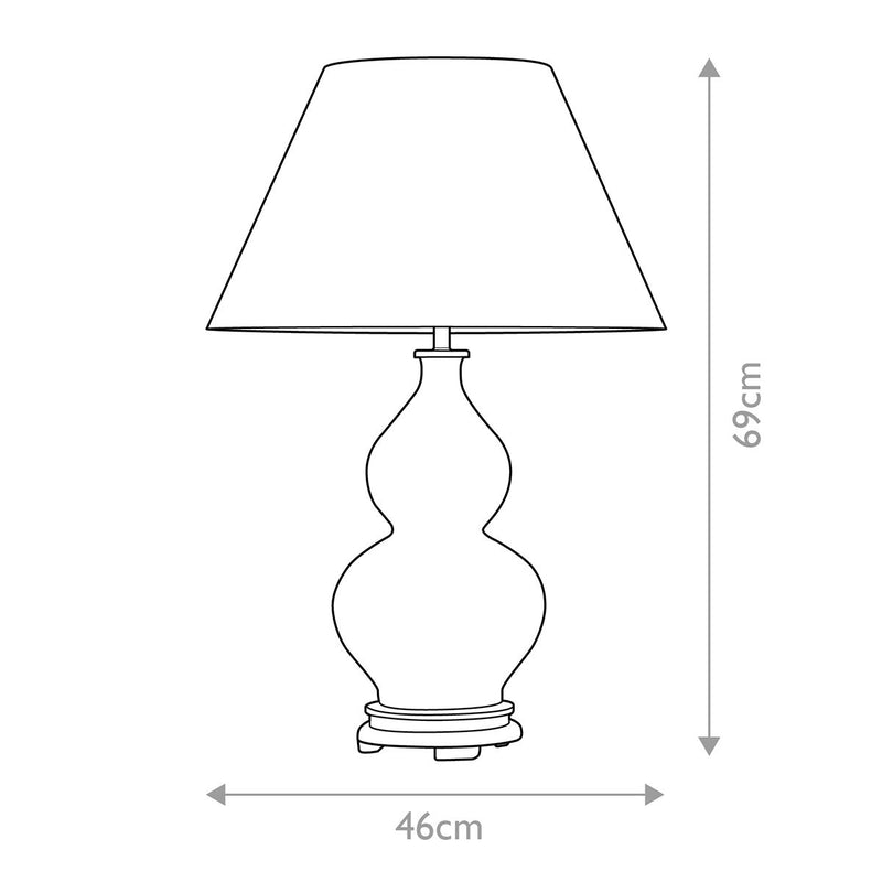 Harbin Gourd 1 Light Tischleuchte mit hohem Empire - Entenei Blau mit cremefarbenem Schirm (Neuheit)