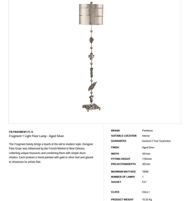 Fragment 1 Light Stehleuchte - Silber (ABVERKAUF!!!) - Clicklights Shop