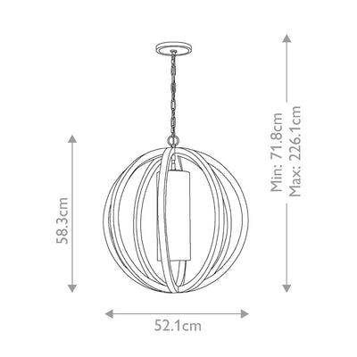 Allier 1 Light Small Pendelleuchte - Helles Holz/Stahl gebürstet