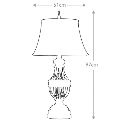 Augustine 1 Light Tischleuchte - Antikbraun mit Elfenbeinschirm - Clicklights Shop