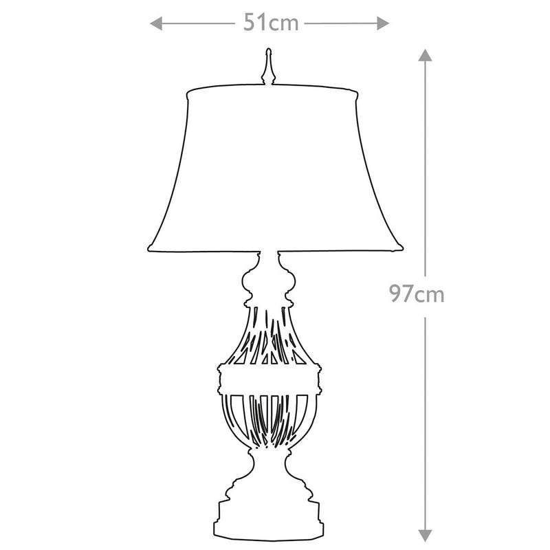 Augustine 1 Light Tischleuchte - Antikbraun mit Elfenbeinschirm - Clicklights Shop