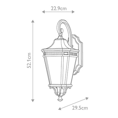Cotswold Lane 2 Light Medium Wandlaterne - Schwarz