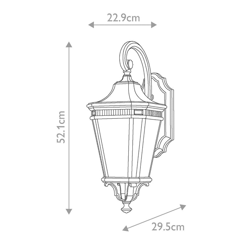 Cotswold Lane 2 Light Medium Wandlaterne - Schwarz