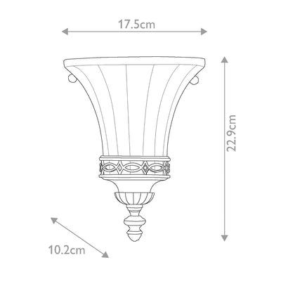 Drawing Room 1 Light Wall Uplight - Nussbaum im traditionellen edwardianischen Stil