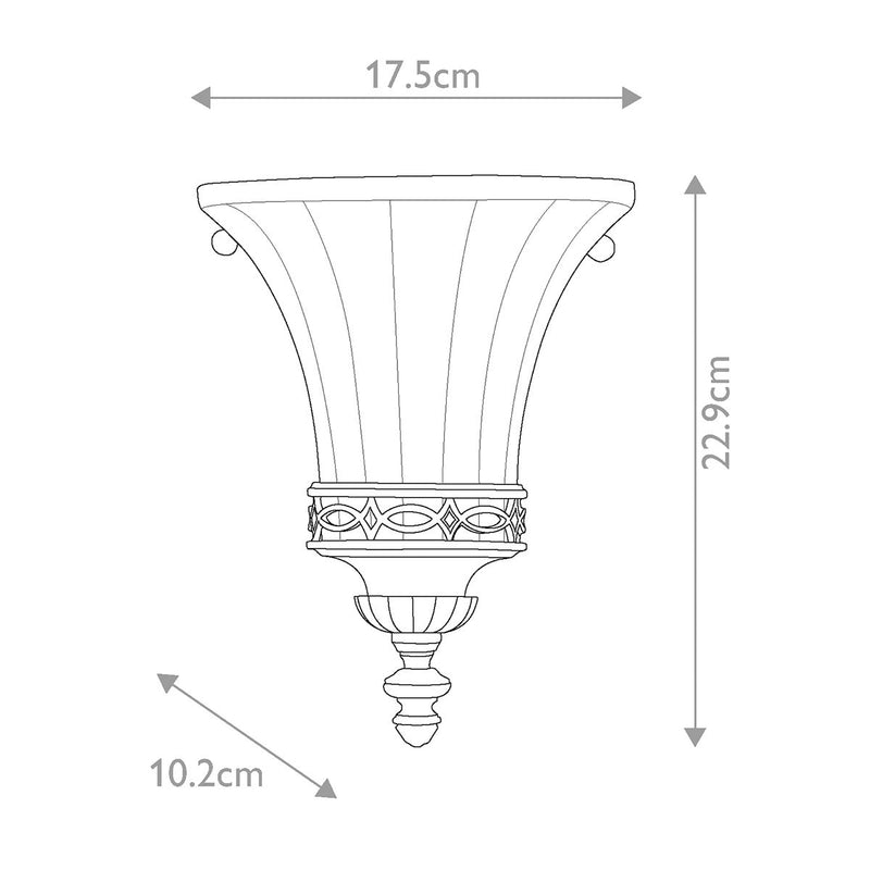 Drawing Room 1 Light Wall Uplight - Nussbaum im traditionellen edwardianischen Stil