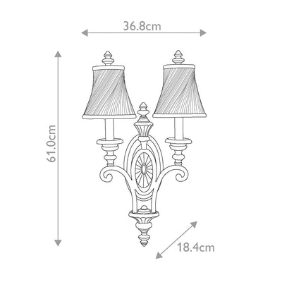 Drawing Room 2 Light Wandleuchte - Nussbaum - Clicklights Shop
