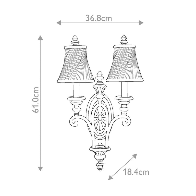 Drawing Room 2 Light Wandleuchte - Nussbaum - Clicklights Shop