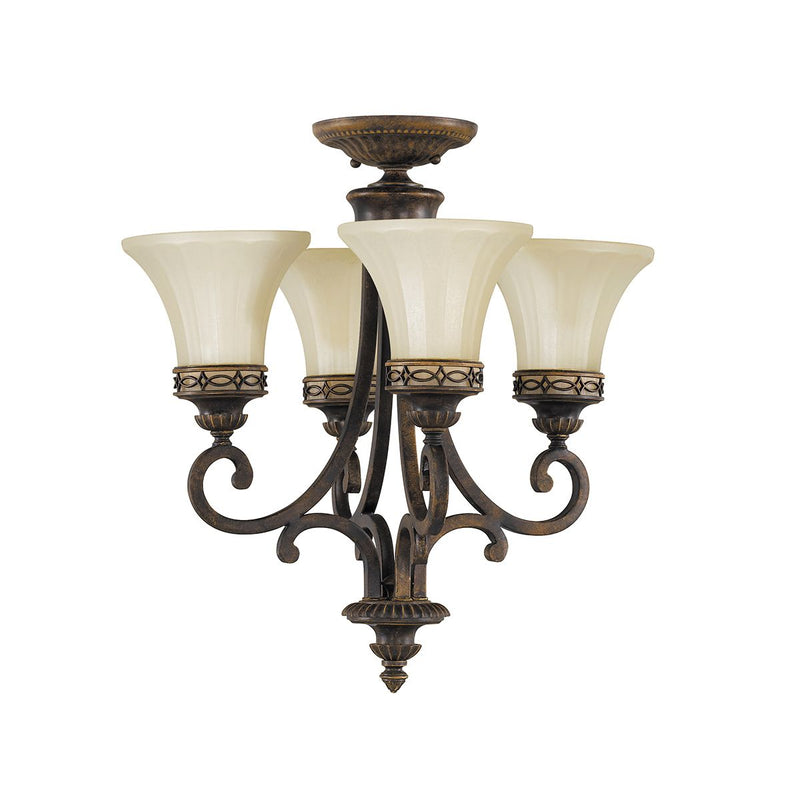 Drawing Room 4 Light Kronleuchter - Nussbaum - Clicklights Shop