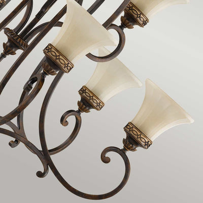 Drawing Room 9 Light Kronleuchter - Nussbaum - Clicklights Shop