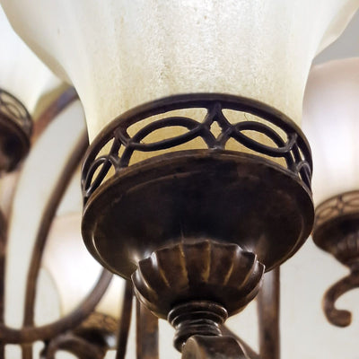 Drawing Room 9 Light Kronleuchter - Nussbaum - Clicklights Shop