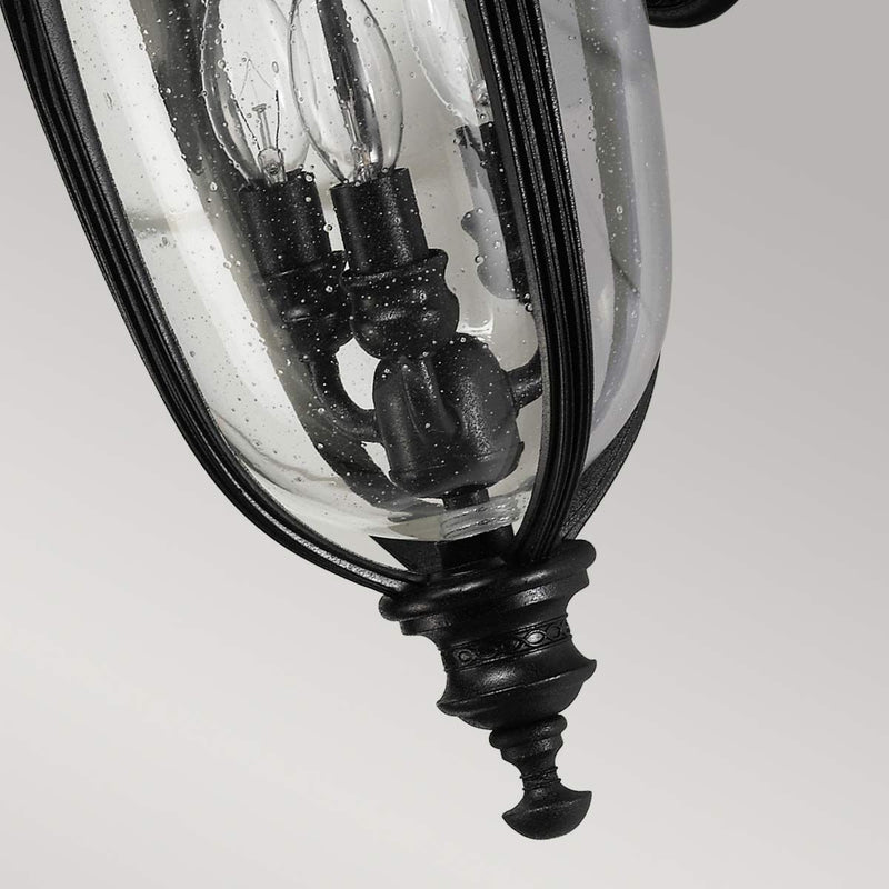English Bridle 3 Light Medium Wandlaterne - Schwarz