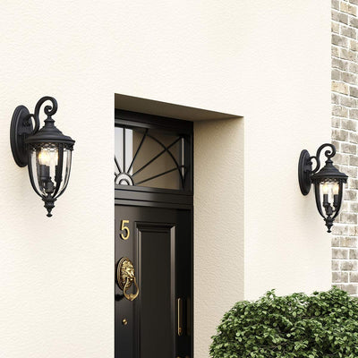 English Bridle 3 Light Medium Wandlaterne - Schwarz
