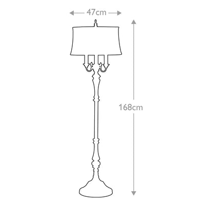 Gibson 4 Light Stehleuchte - Cambridge Crackle mit Desert Shade