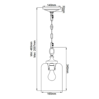 Hounslow 1 Light Pendelleuchte Poliertes Nickel - Poliertes Nickel - Clicklights Shop