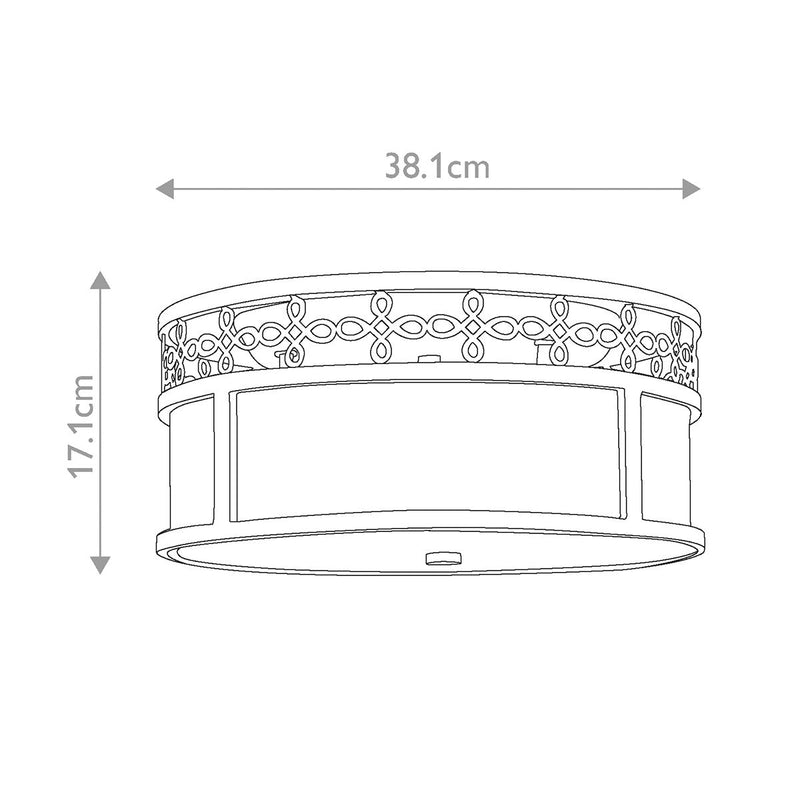 Justine 3 Light Flush - Astral Bronze - Clicklights Shop