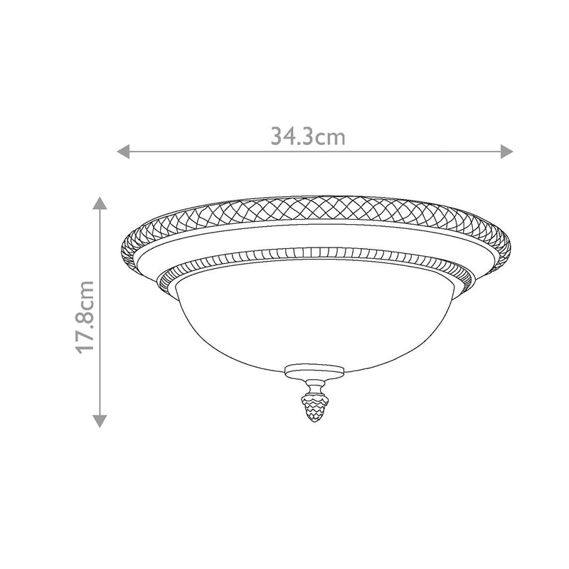 Kelham Hall 2 Light Flush - Firenze Gold/Britisches Bronze - Clicklights Shop
