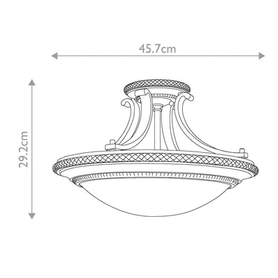 Kelham Hall 2 Light Semi-Flush Leuchte - Firenze Gold/Britische Bronze - Clicklights Shop