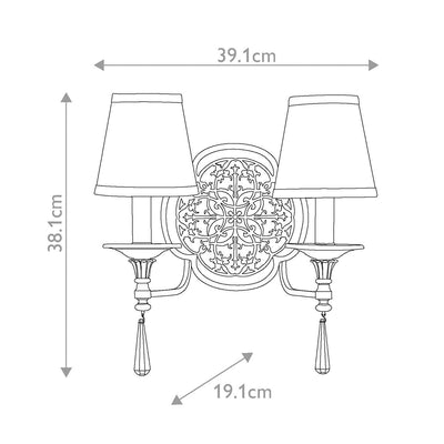 Marcella 2 Light Wandleuchte - Britische Bronze/Oxidierte Bronze - Clicklights Shop